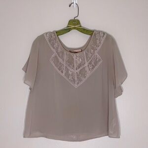 Forever 21 sheer crop butterfly wing sleeve top medium women’s